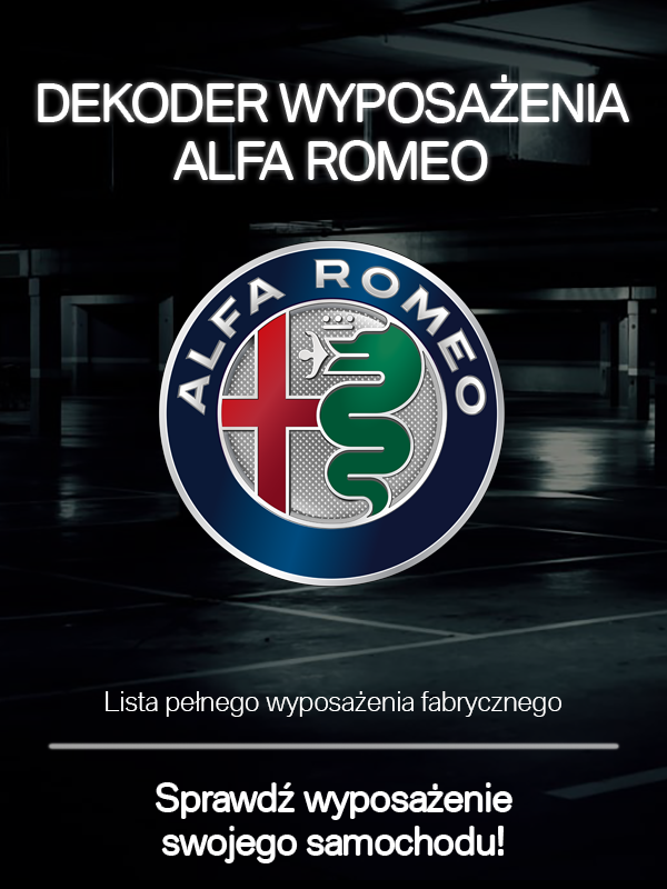 ALFA ROMEO LISTA WYPOSAŻENIA