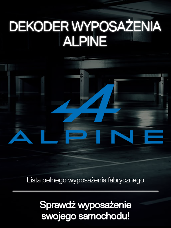 ALPINE LISTA WYPOSAŻENIA